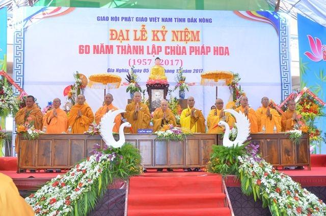 Đắk Nông: Hòa thượng Chủ tịch chúc mừng 60 năm thành lập chùa Pháp Hoa