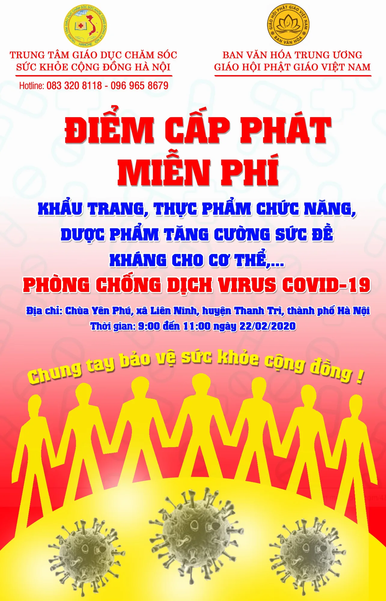 Ban Văn hóa Trung ương GHPGVN triển khai cấp phát miễn phí vật phẩm y tế phòng, chống dịch virus Corona (nCoV)