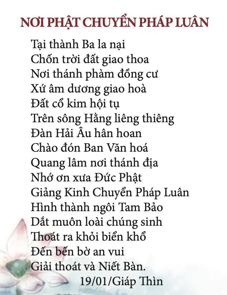 Thơ: Nơi Phật chuyển Pháp luân