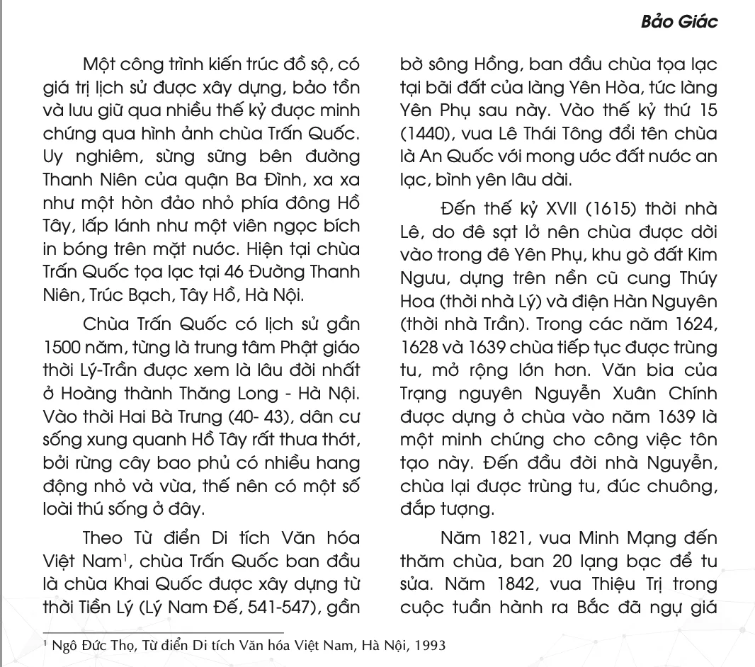 Chùa Trấn Quốc - Ngôi chùa cổ uy nghiêm giữa lòng Hà Nội