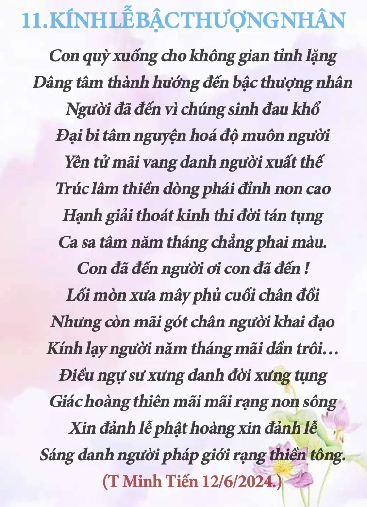 Thơ: Kính lễ Bậc thượng nhân