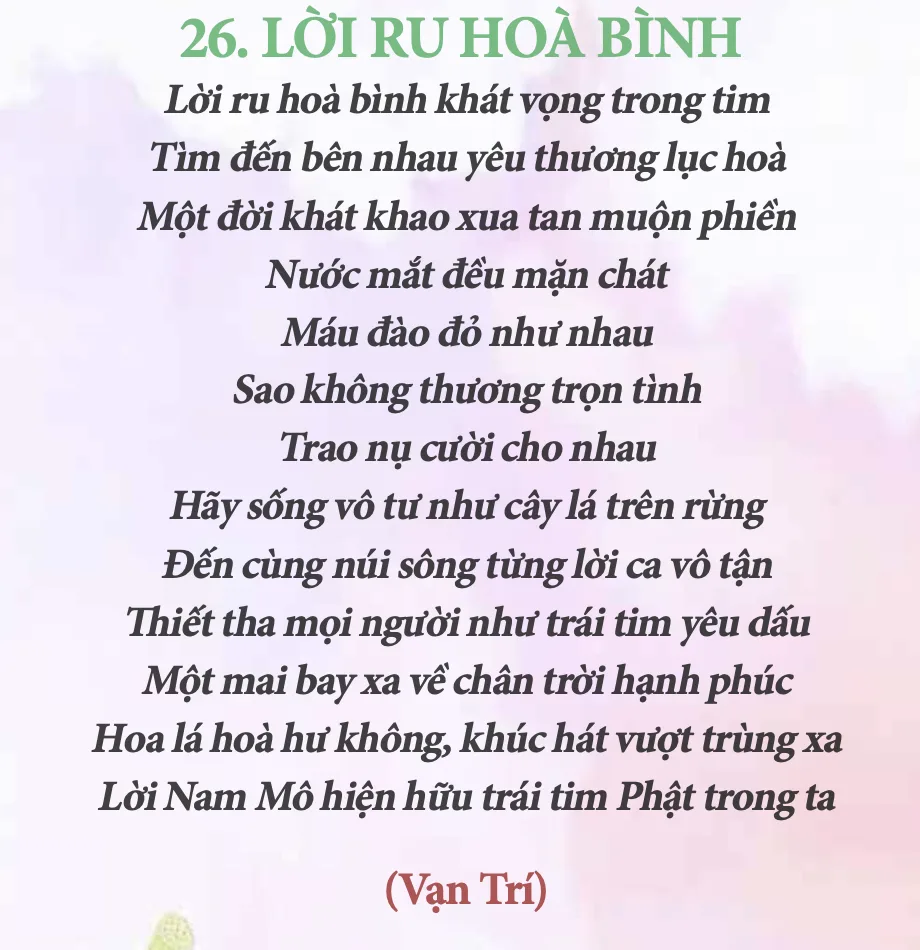 Thơ: Lời Ru Hoà Bình