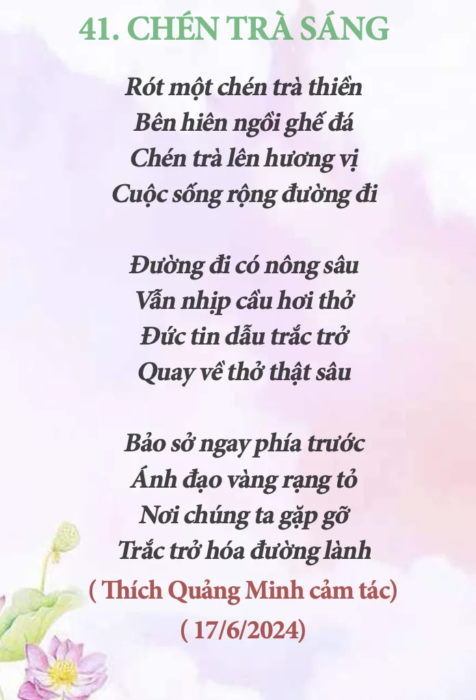 Thơ: Chén Trà sáng