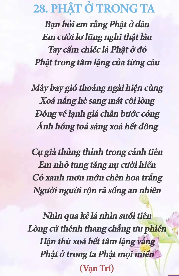 Thơ: Phật ở trong ta