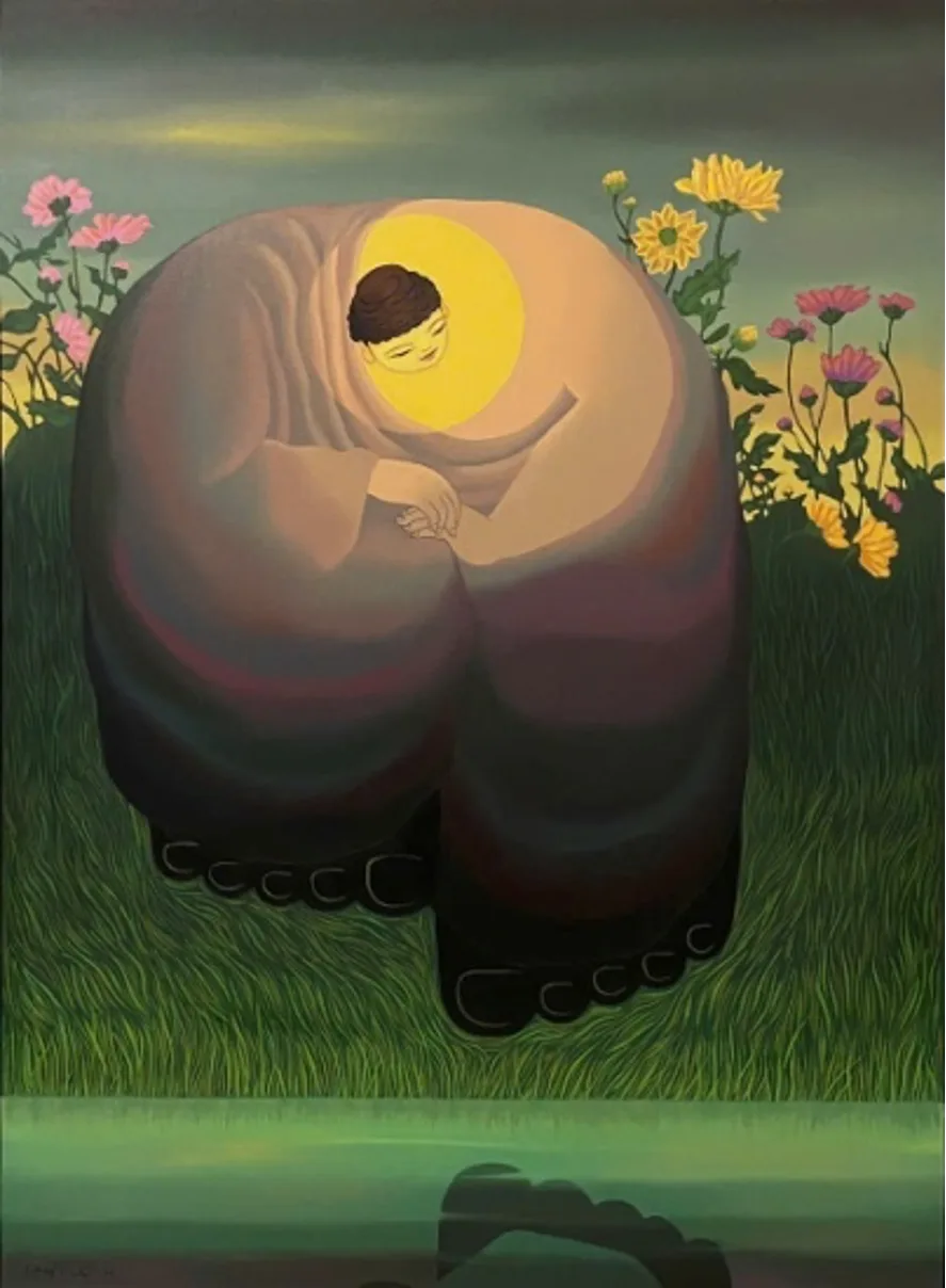 Tranh: Bình minh trên sông