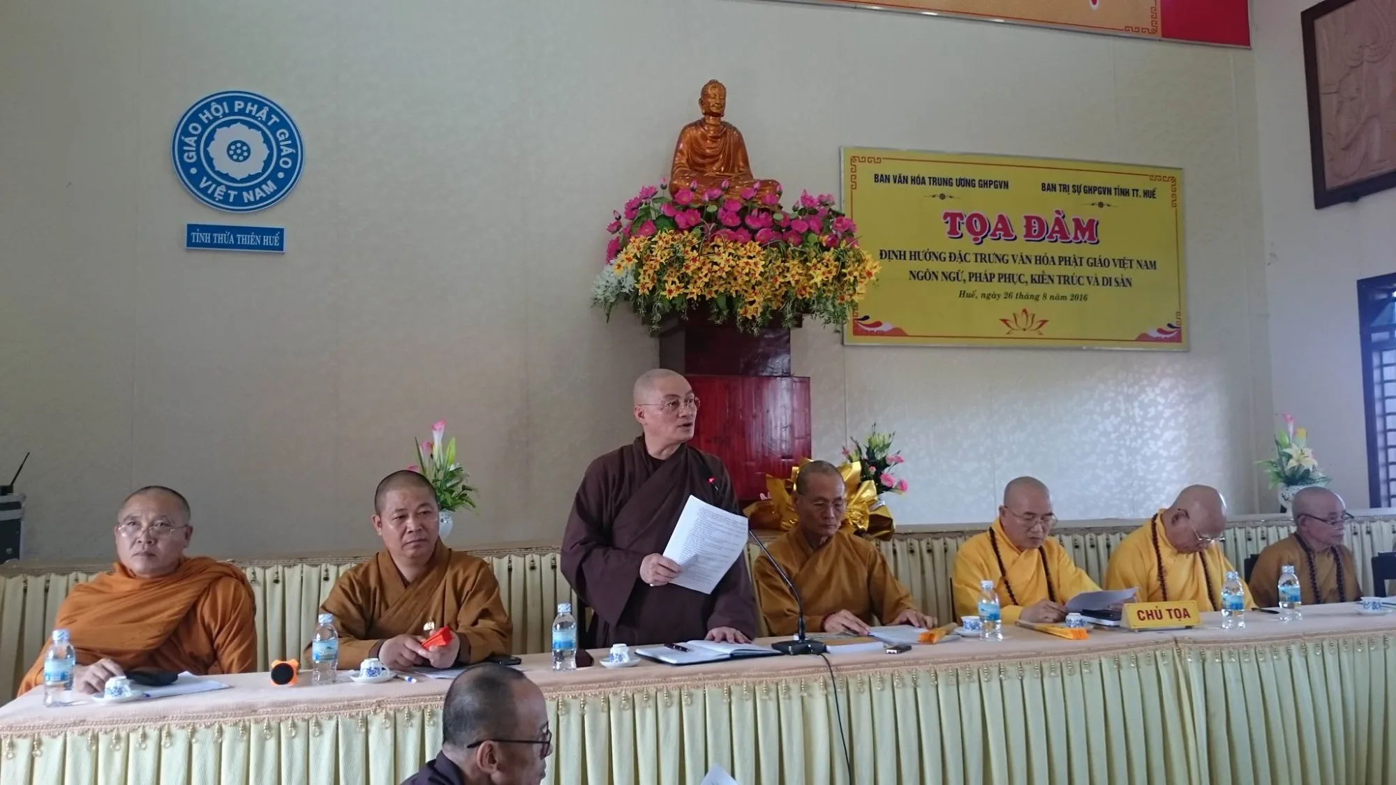 Đoàn công tác của Ban Văn hóa trung ương Giáo hội Phật giáo Việt Nam phối hợp với Ban trị sự Giáo hội Phật giáo Việt Nam tỉnh Thừa Thiên Huế tổ chức tọa đàm Định hướng đặc trưng văn hoá Phật giáo Việt Nam