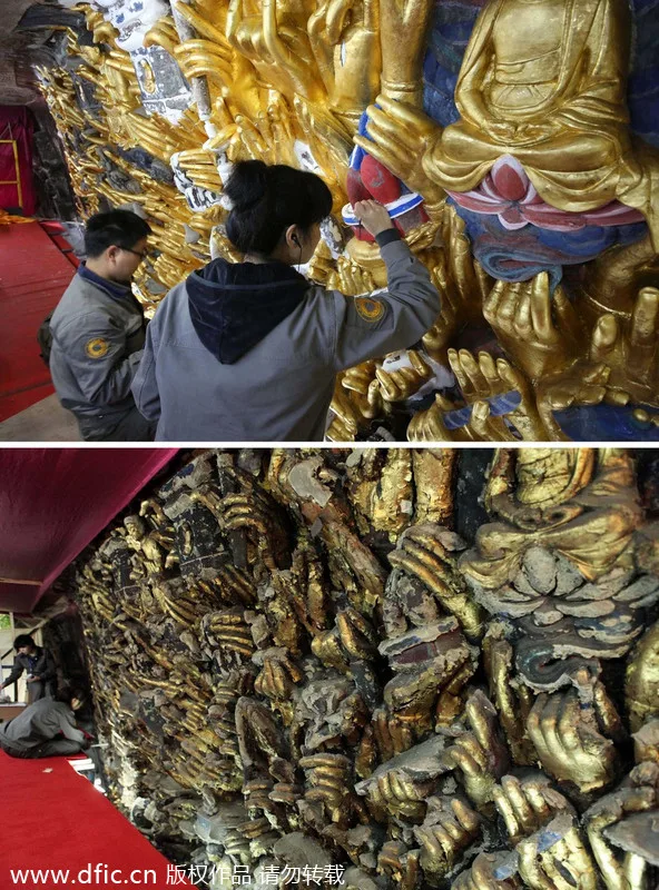 Trung Quốc: Phục chế thành công tượng Phật nghìn tay