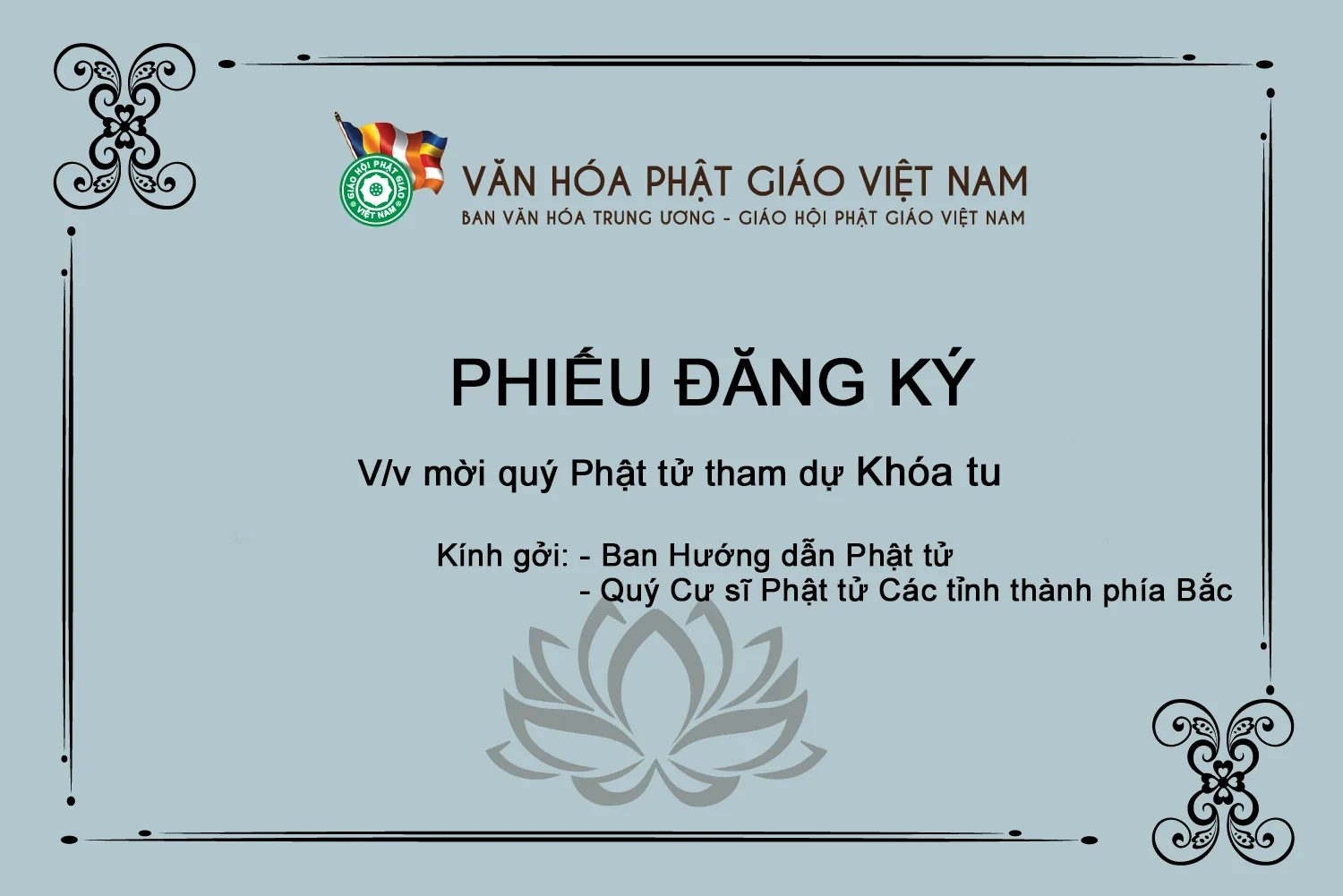 PHIẾU ĐĂNG KÝ Tham gia Khóa Tu năm 2016