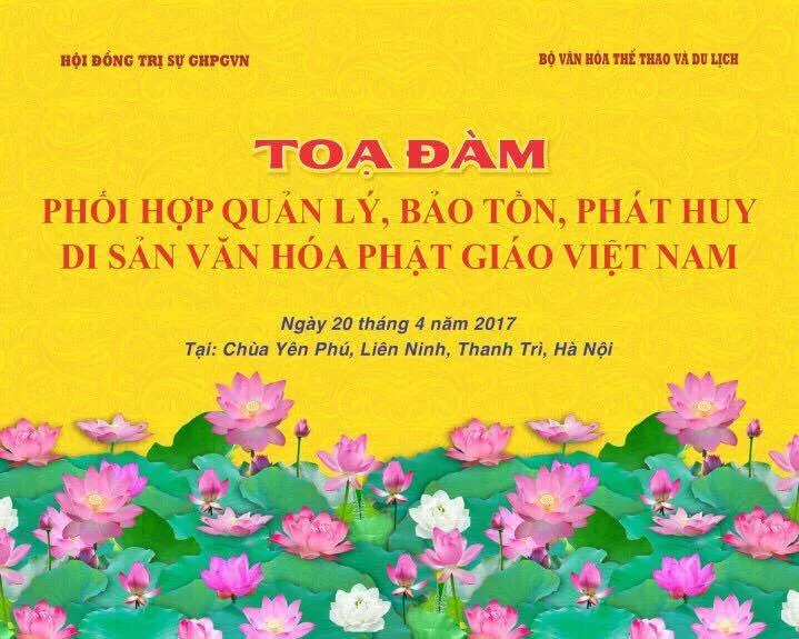Thông cáo báo chí : Tọa đàm kế hoạch phối hợp giữa hội đồng trị sự GHPGVN và Bộ VHTH&DL để duy trì bảo tồn phát huy giá trị di sản văn hóa phật giáo
