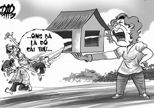 Mắng chửi cha mẹ - một hành vi bất hiếu - Tranh của họa sĩ DAD