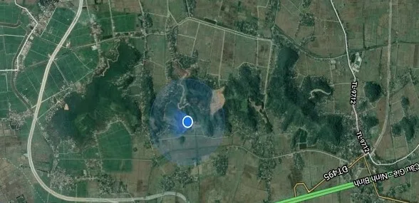 Chùa nhìn trên bản đồ google maps