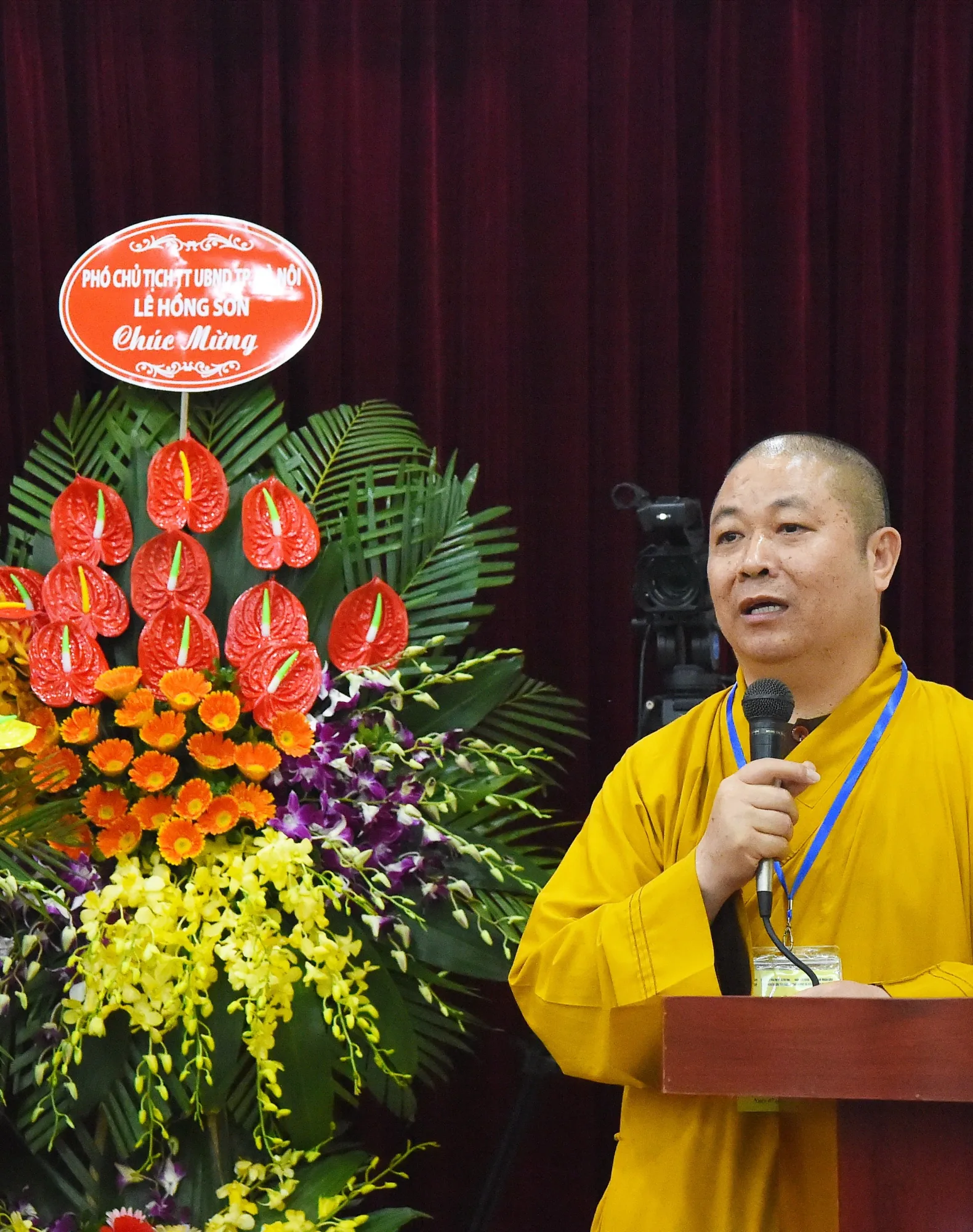 TT. Thích Thọ Lạc phát biểu cảm tạ của Ban Tổ Chức