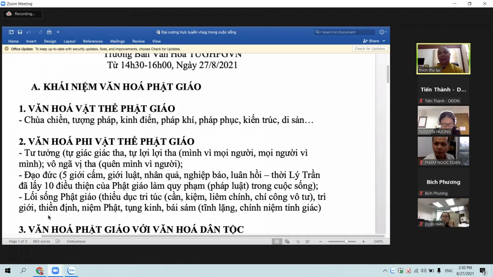 Thượng toạ Thích Thọ Lạc đã có buổi nói chuyện về "Ứng dụng văn hoá Phật giáo trong cuộc sống" với tập thể lãnh đạo, cán bộ nhân viên và đối tác, doanh nhân của Tạp chí Diễn đàn Doanh nghiệp.