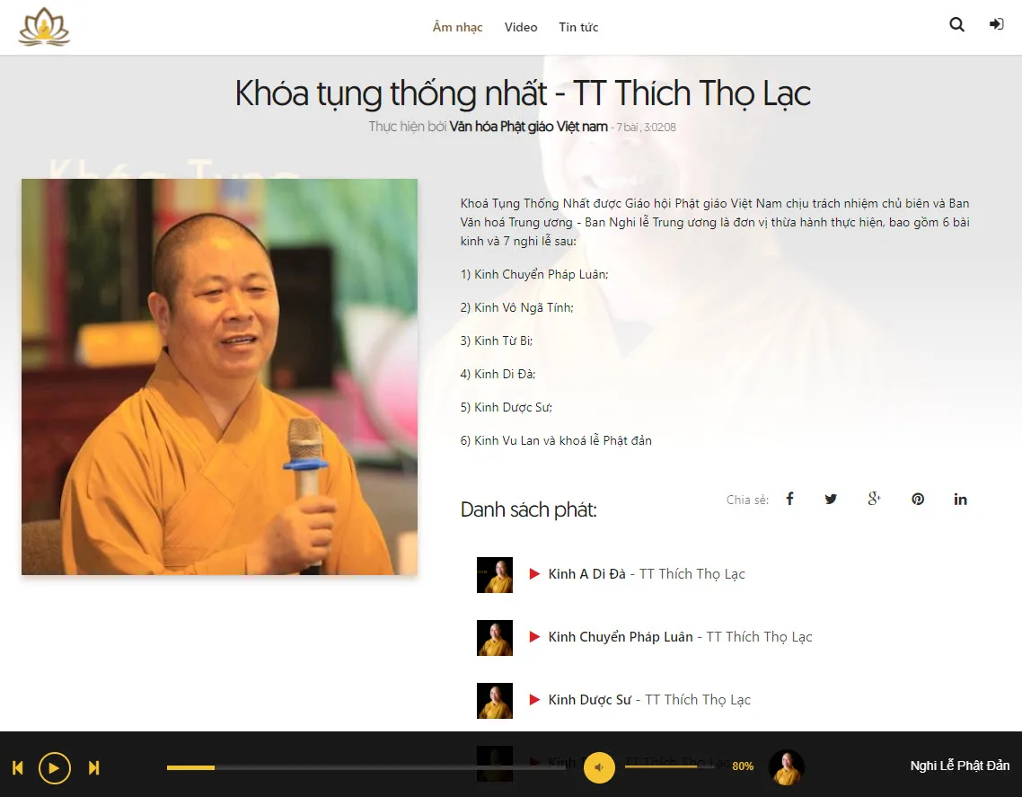 Nghe khóa tụng thống nhất tại đây