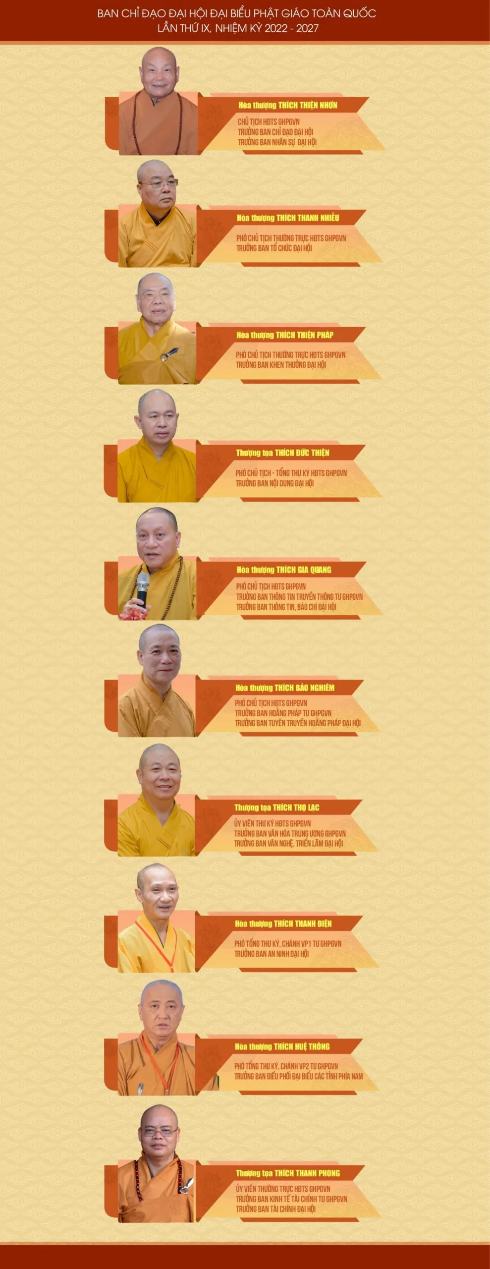 CHƯƠNG TRÌNH & LỊCH HOẠT ĐỘNG ĐẠI HỘI ĐẠI BIỂU PHẬT GIÁO TOÀN QUỐC LẦN THỨ IX (Ngày 26-29/11/2022)