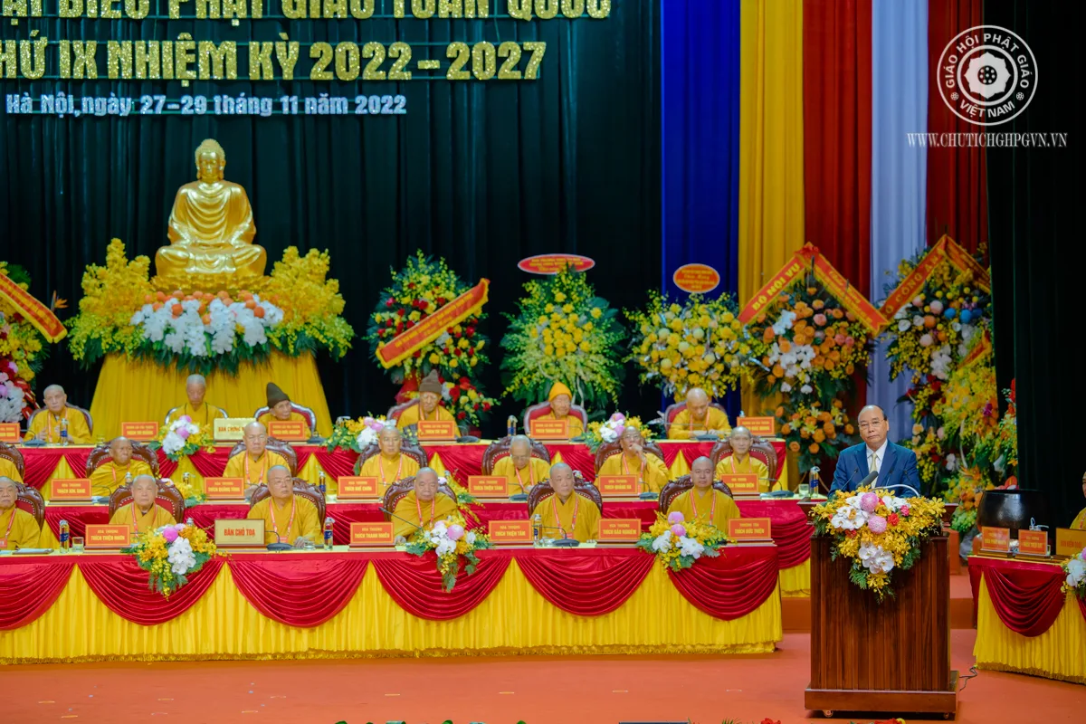 Chủ tịch nước khẳng định, những hành động cao đẹp, đầy tình nhân ái của Giáo hội Phật giáo Việt Nam và các Tăng ni, Phật tử thực sự đã làm lay động trái tim hàng triệu đồng bào cả nước, góp phần tích cực cùng các cấp, các ngành và toàn dân phòng