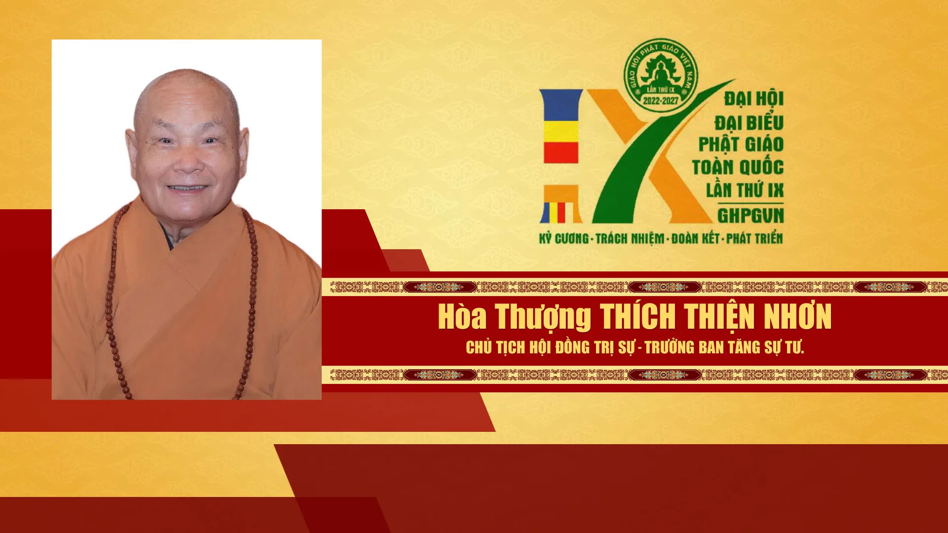 Danh sách Hội đồng trị sự GHPGVN nhiệm kỳ IX (2022 - 2027)