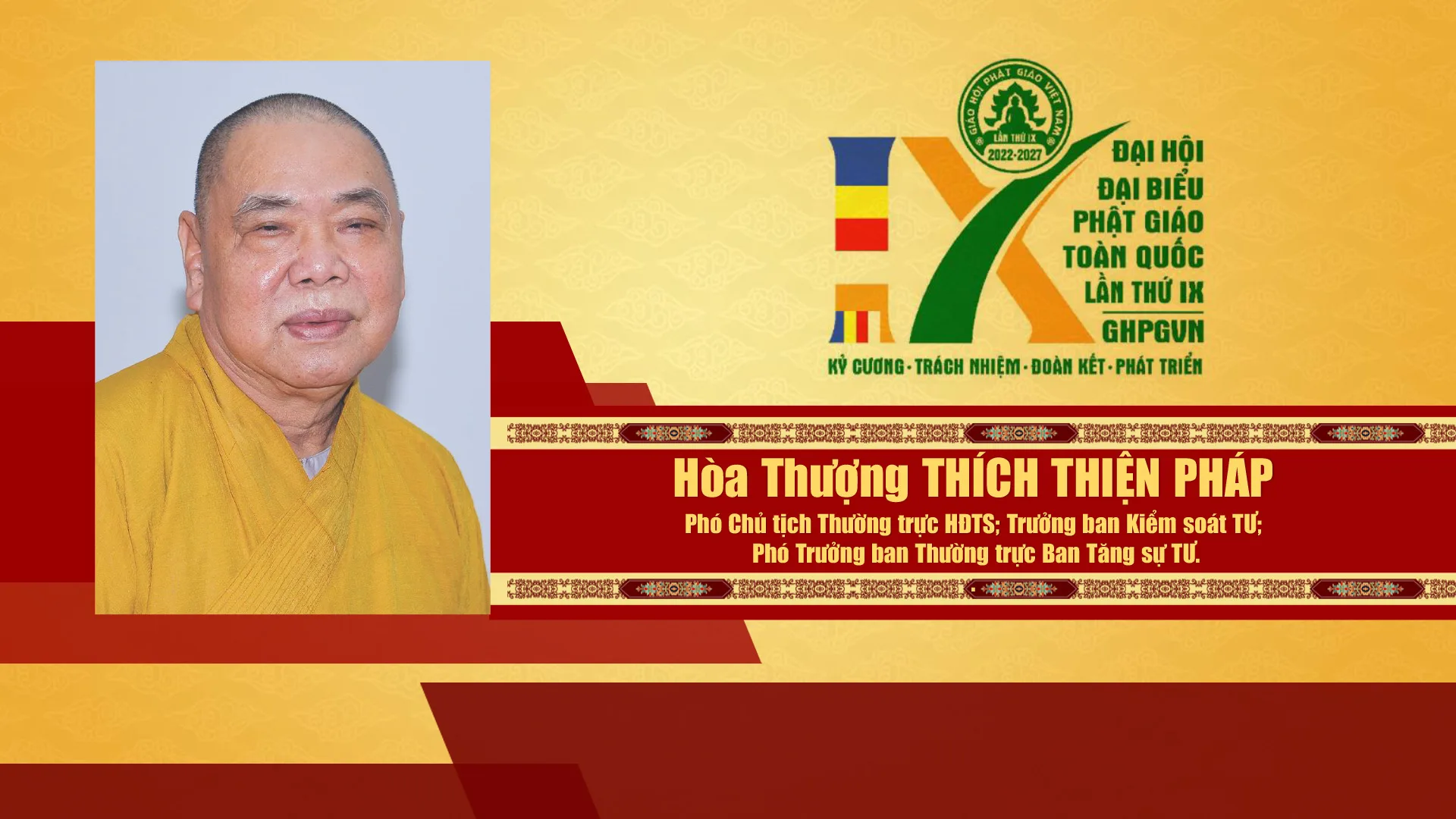 Danh sách Hội đồng trị sự GHPGVN nhiệm kỳ IX (2022 - 2027)