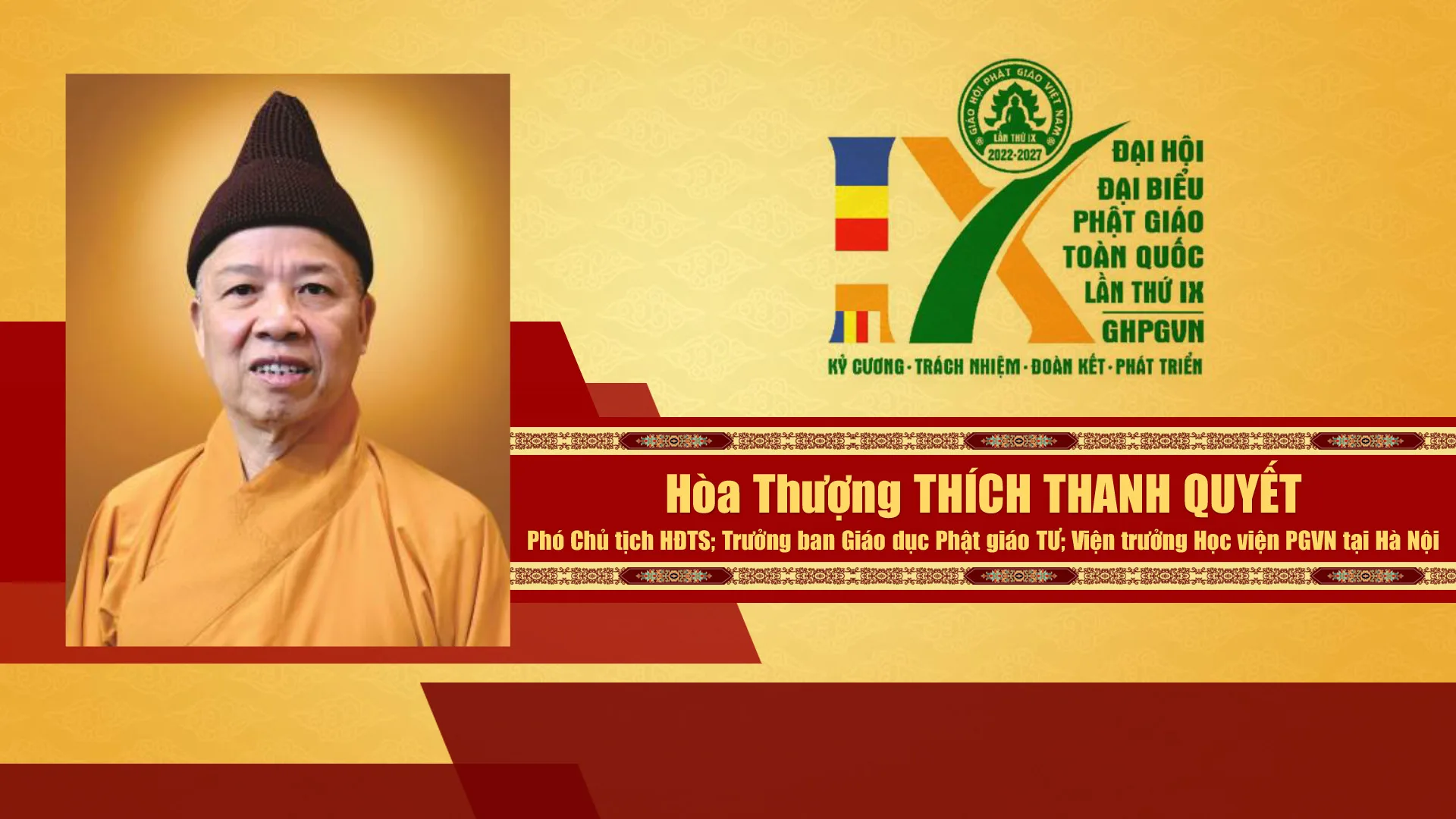 Danh sách Hội đồng trị sự GHPGVN nhiệm kỳ IX (2022 - 2027)