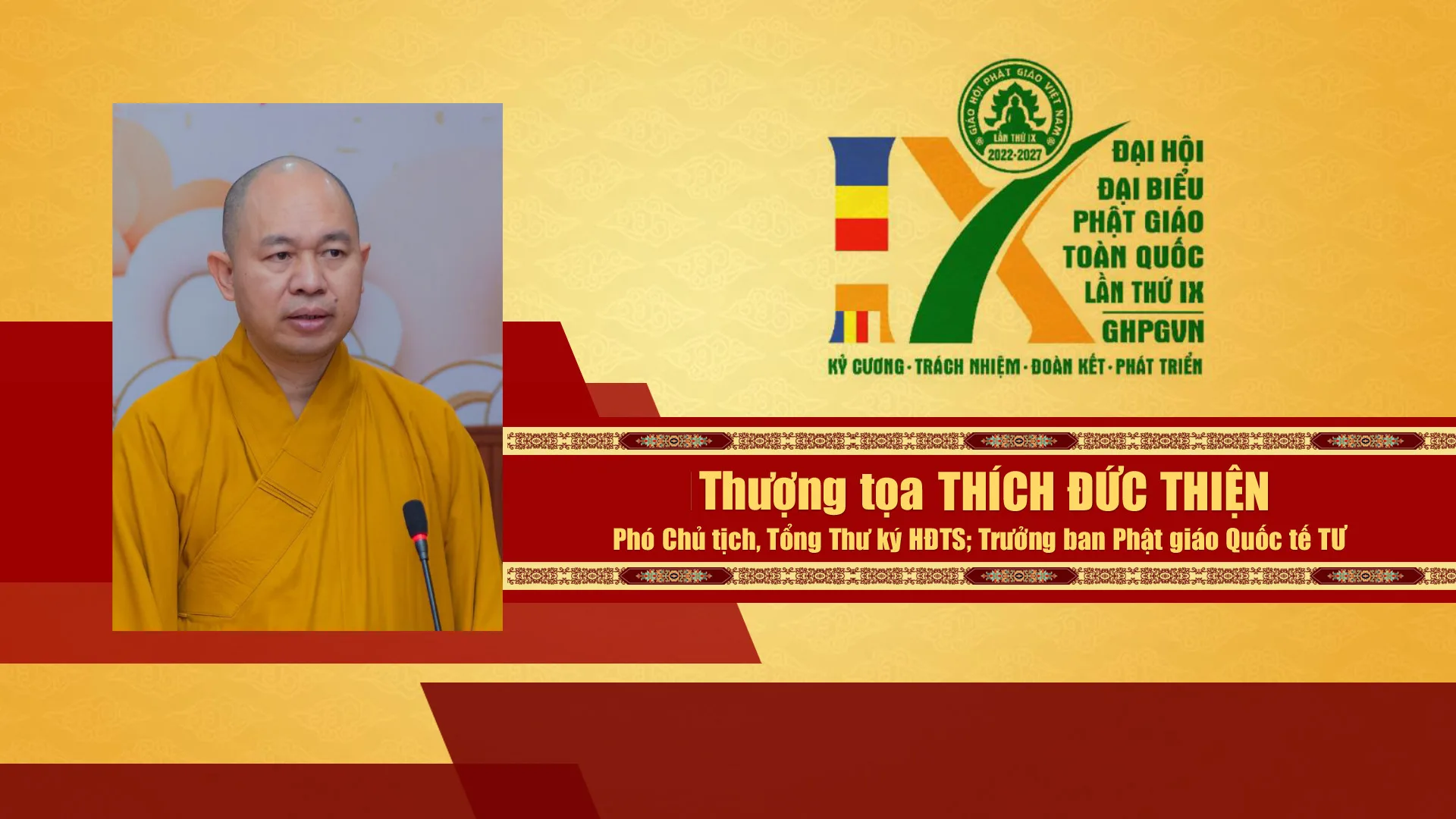 Danh sách Hội đồng trị sự GHPGVN nhiệm kỳ IX (2022 - 2027)
