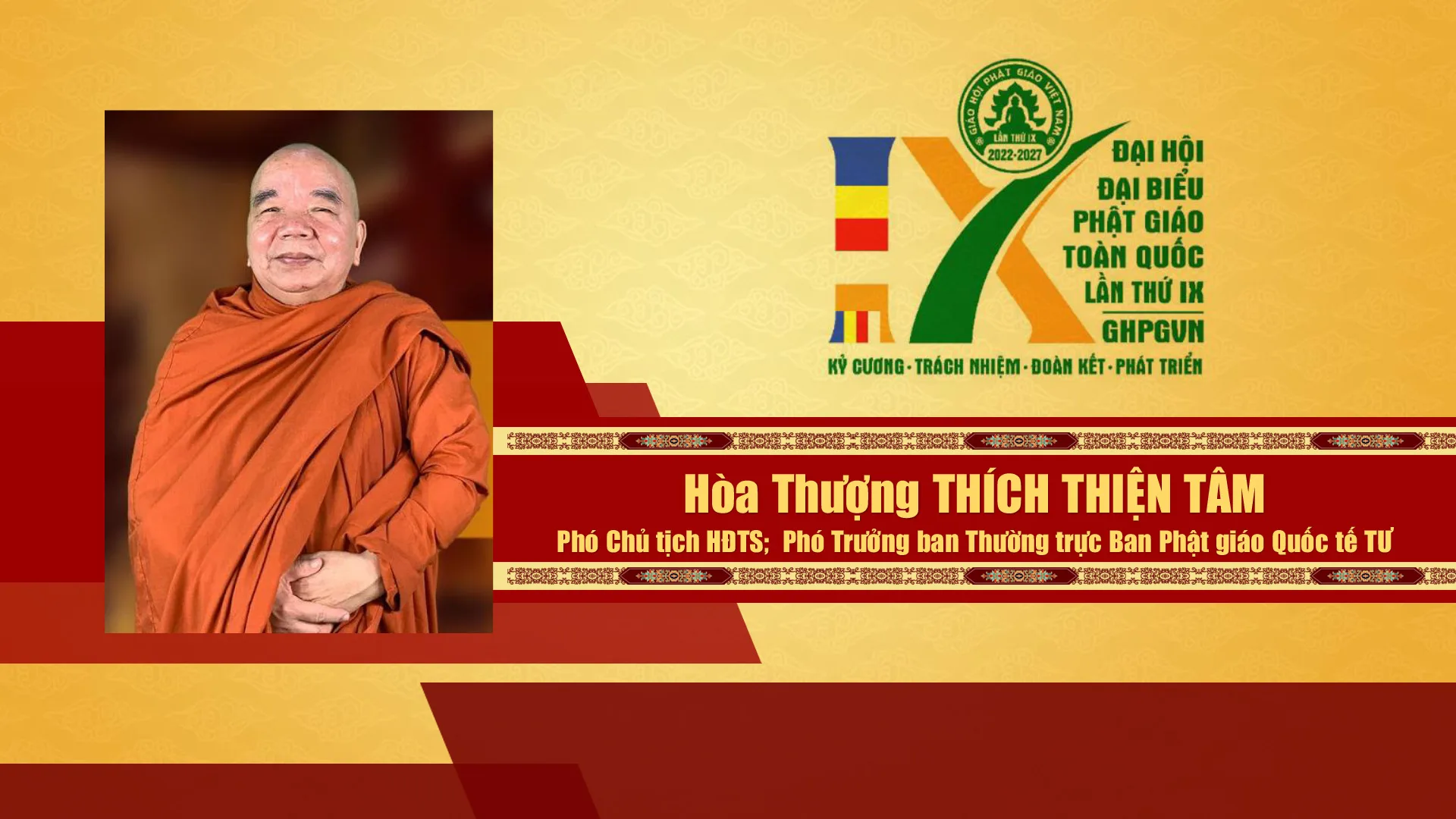 Danh sách Hội đồng trị sự GHPGVN nhiệm kỳ IX (2022 - 2027)