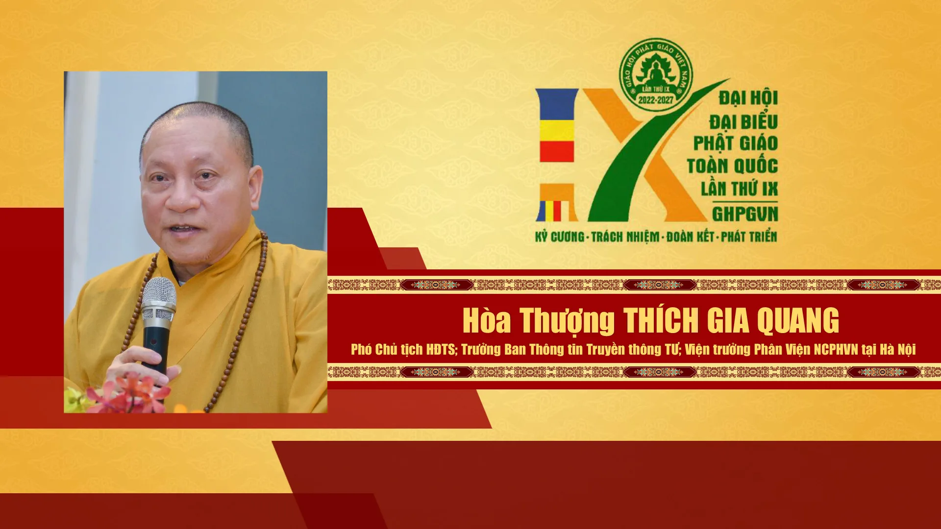 Danh sách Hội đồng trị sự GHPGVN nhiệm kỳ IX (2022 - 2027)