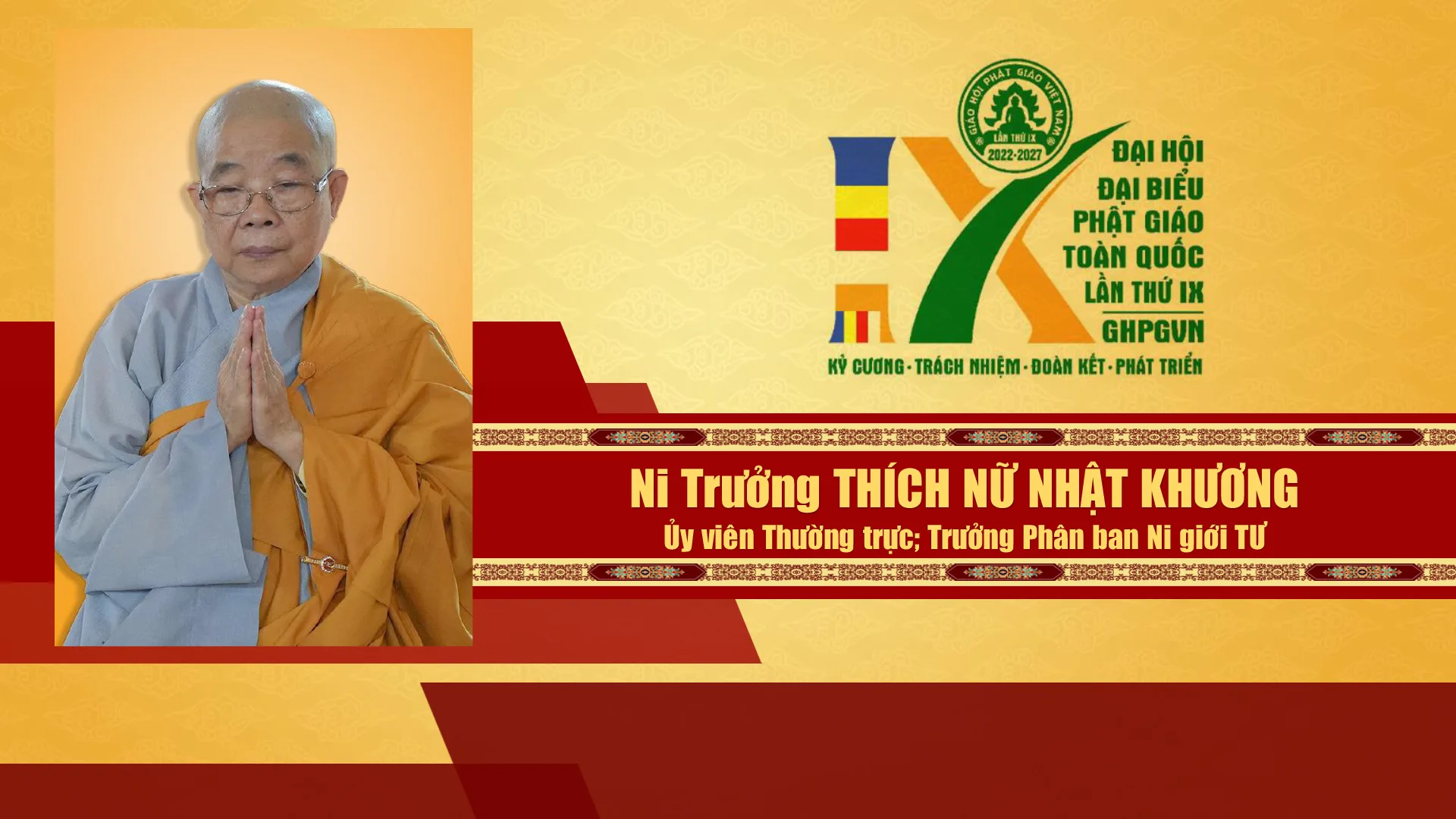 Danh sách Hội đồng trị sự GHPGVN nhiệm kỳ IX (2022 - 2027)