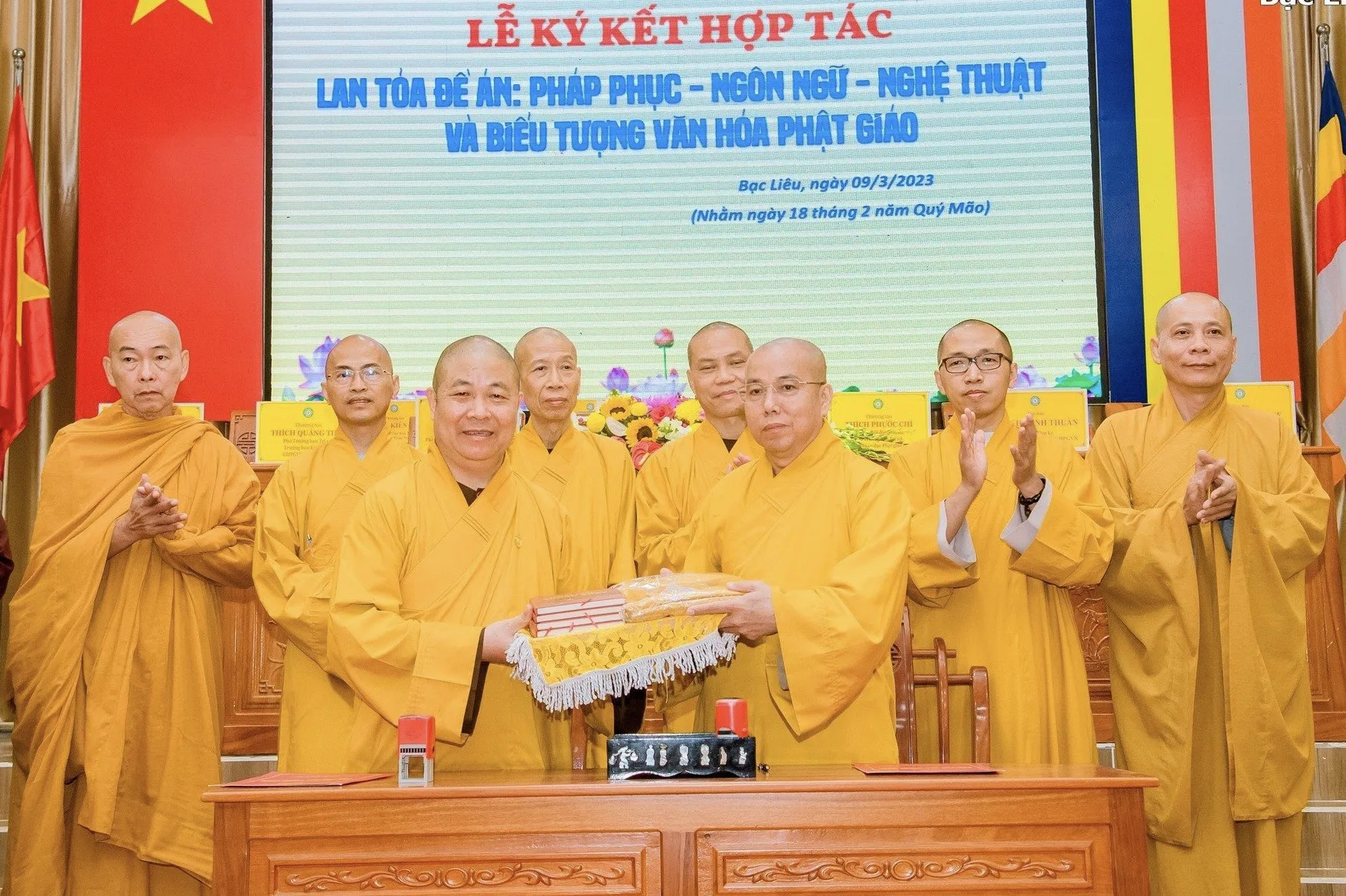 Bạc Liêu: Lễ ký kết lan toả Đề án Pháp phục – Ngôn ngữ – Nghệ thuật và Biểu tượng Văn hoá Phật giáo