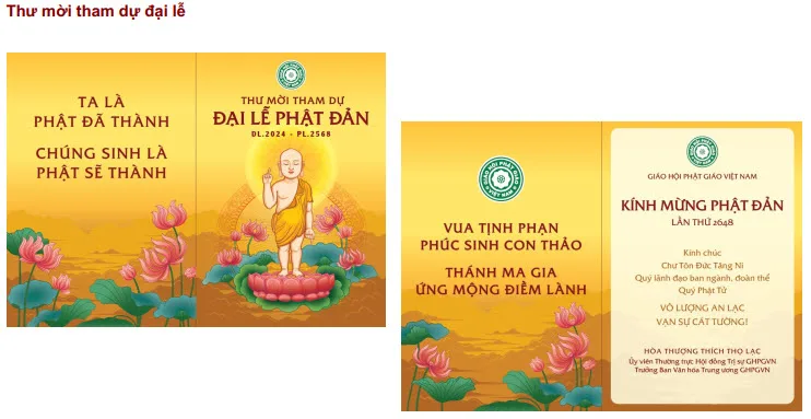 Thư mời phục vụ cho Đại Lễ