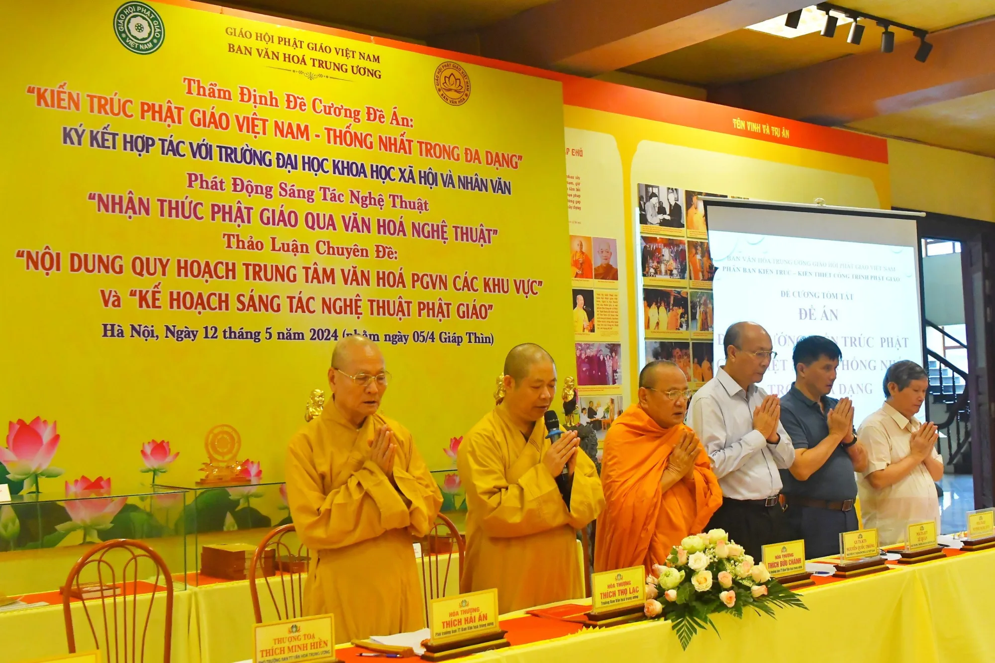 Thẩm định đề cương Kiến trúc Phật giáo Việt nam - thống nhất trong đa dạng và Đại lễ Phật đản DL 2024 PL2568 tại chùa Yên Phú, Hà nội.
