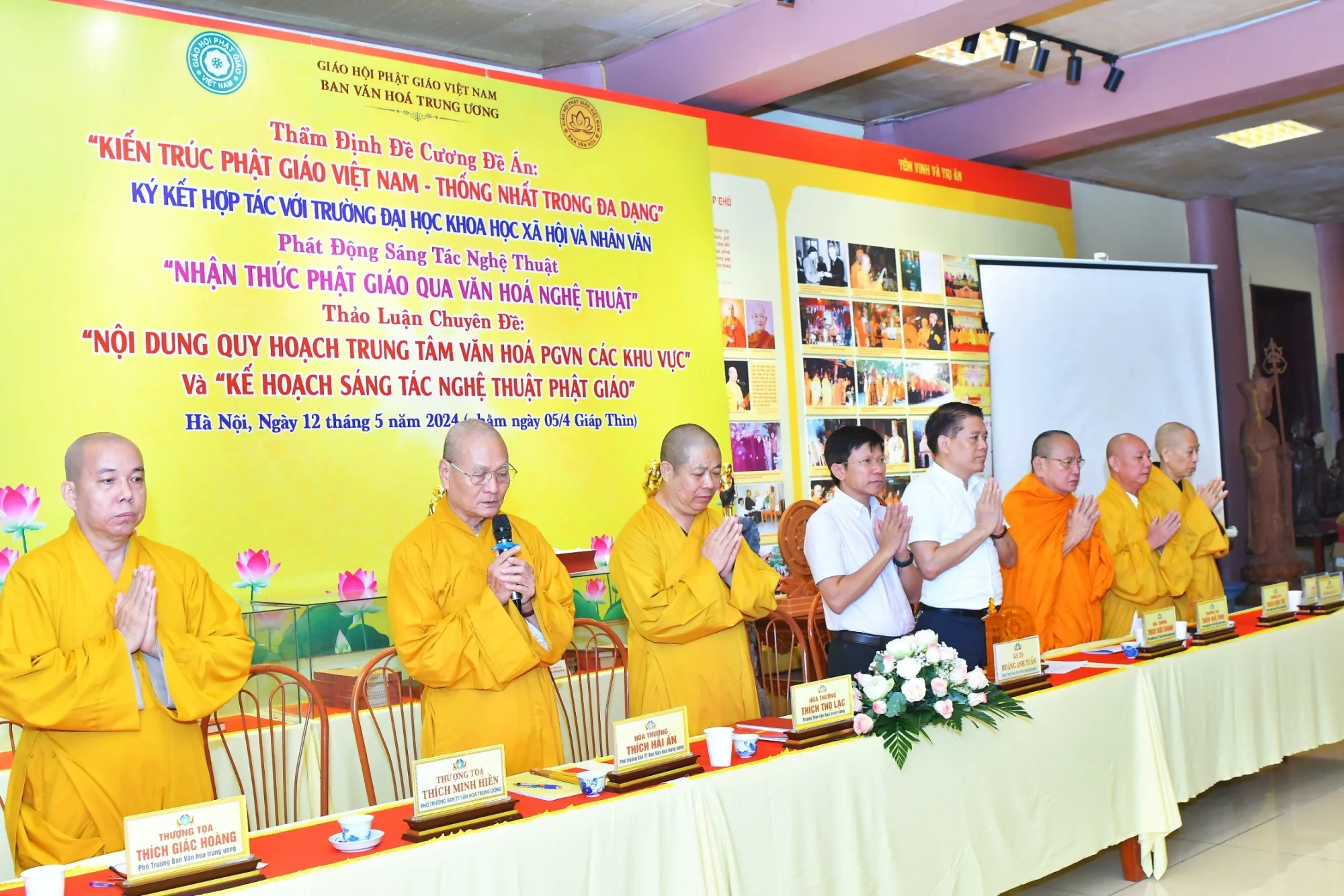 Thẩm định đề cương Kiến trúc Phật giáo Việt nam - thống nhất trong đa dạng và Đại lễ Phật đản DL 2024 PL2568 tại chùa Yên Phú, Hà nội.