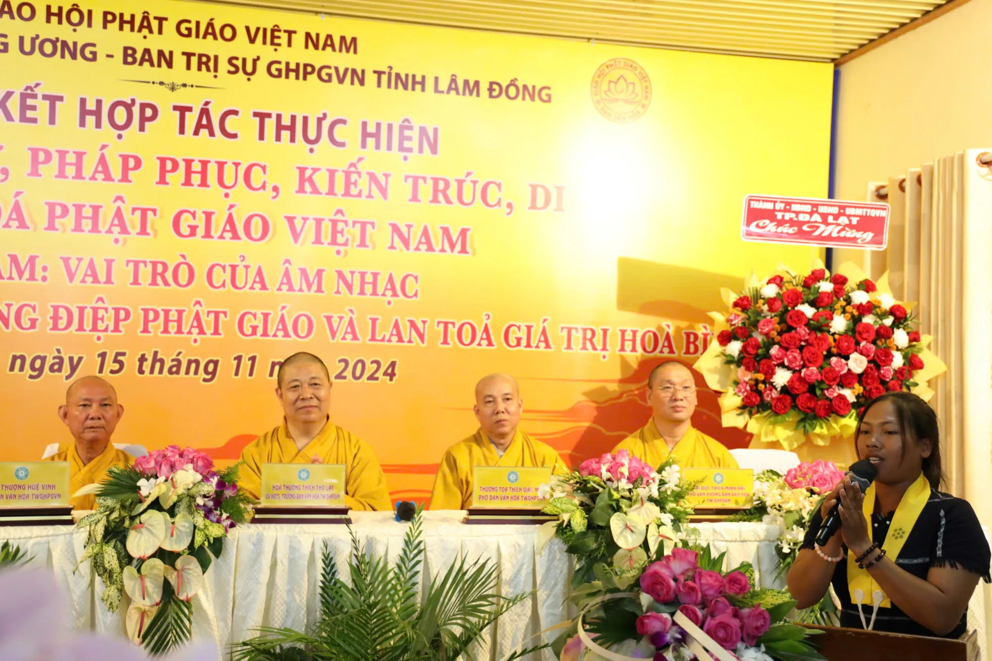 Lâm Đồng - Ban Văn hoá Trung ương GHPGVN cùng Ban Trị sự GHPGVN tỉnh Lâm Đồng thực hiện lễ Ký kết hợp tác thực hiện 4 đề án: "Ngôn ngữ, Pháp phục, Kiến trúc, Di sản"