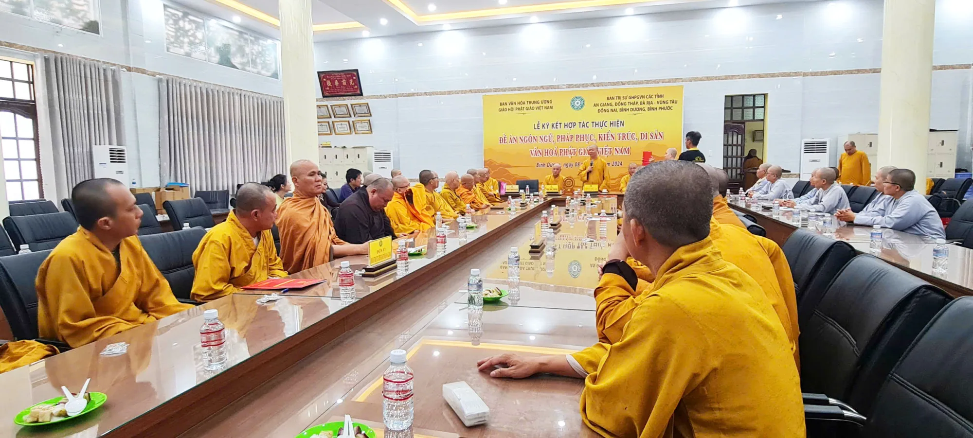 HT Thích Thọ Lạc - Trưởng ban BVH TƯ phát biểu khai mạc Lễ ký kết