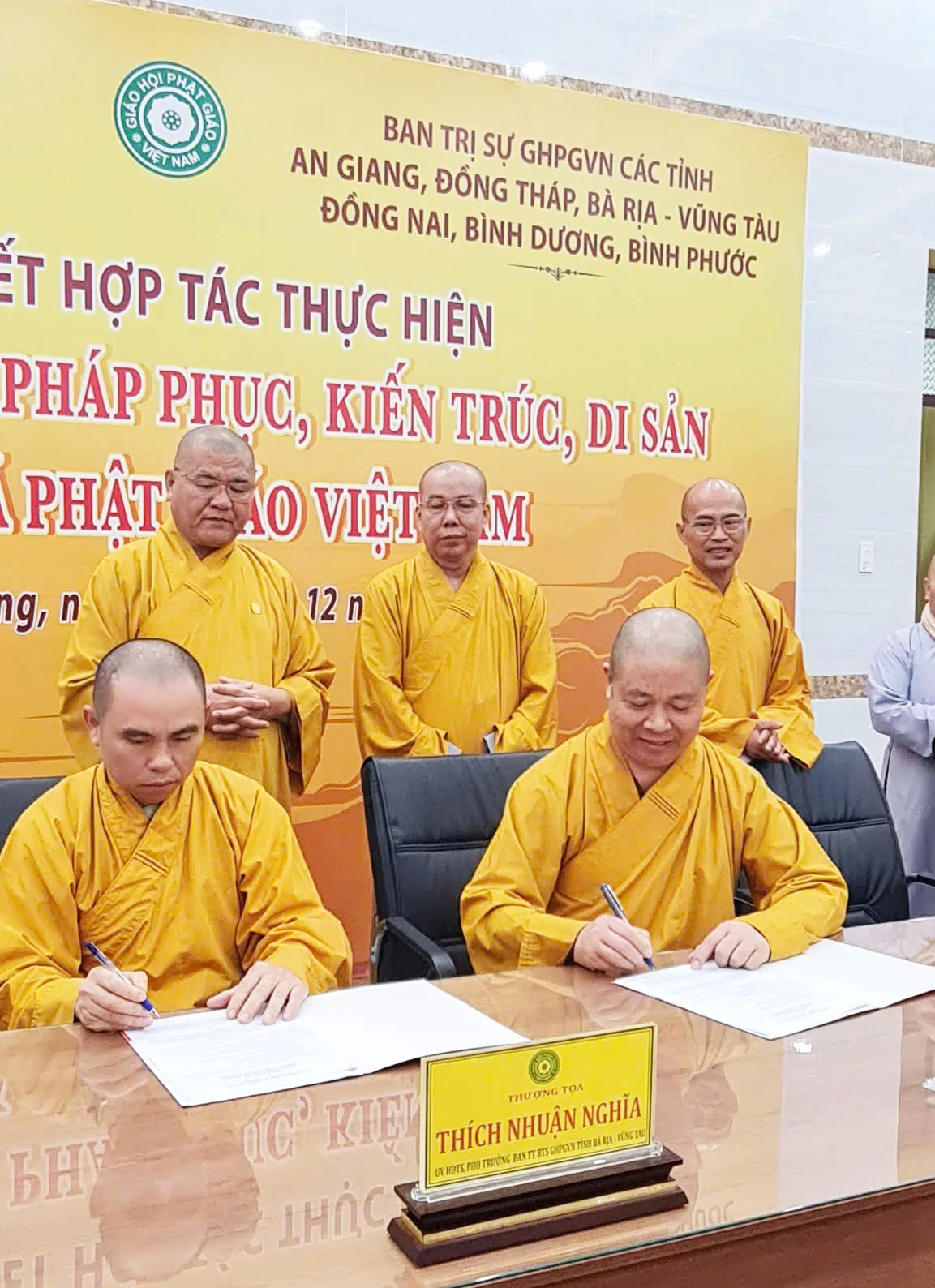 Lễ ký kết hợp tác giữa Ban Văn hóa Trung ương GHPGVN về các đề án văn hóa: Pháp phục; Ngôn ngữ; Nghệ thuật và biểu tượng văn hóa Phật giáo với Ban Trị sự GHPGVN các tỉnh Bình Dương, Bình Phước, Bà Rịa Vũng Tàu, Đồng Nai, Đồng Tháp và An Giang