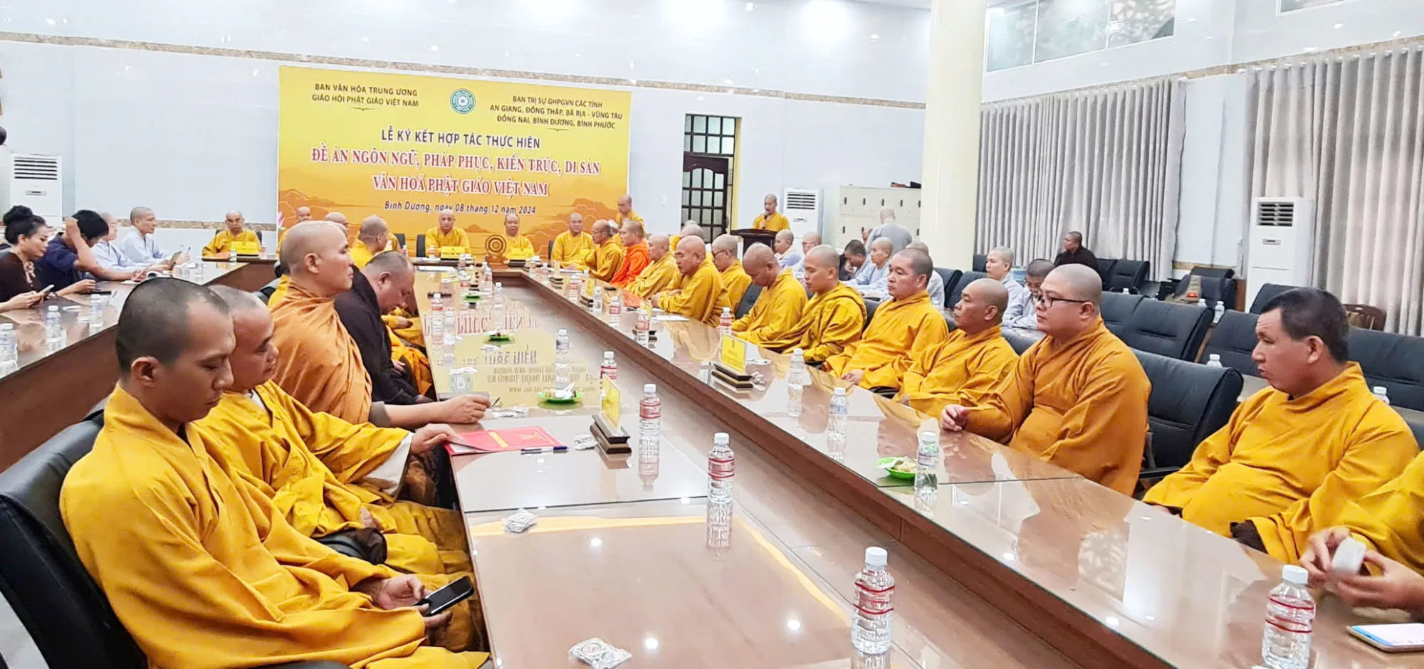 Lễ ký kết hợp tác giữa Ban Văn hóa Trung ương GHPGVN về các đề án văn hóa: Pháp phục; Ngôn ngữ; Nghệ thuật và biểu tượng văn hóa Phật giáo với Ban Trị sự GHPGVN các tỉnh Bình Dương, Bình Phước, Bà Rịa Vũng Tàu, Đồng Nai, Đồng Tháp và An Giang
