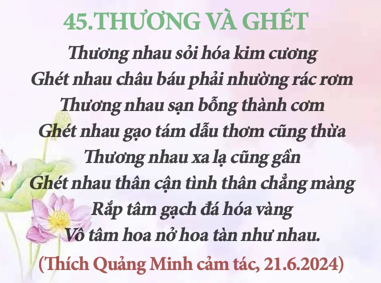 Thơ: Thương và ghét
