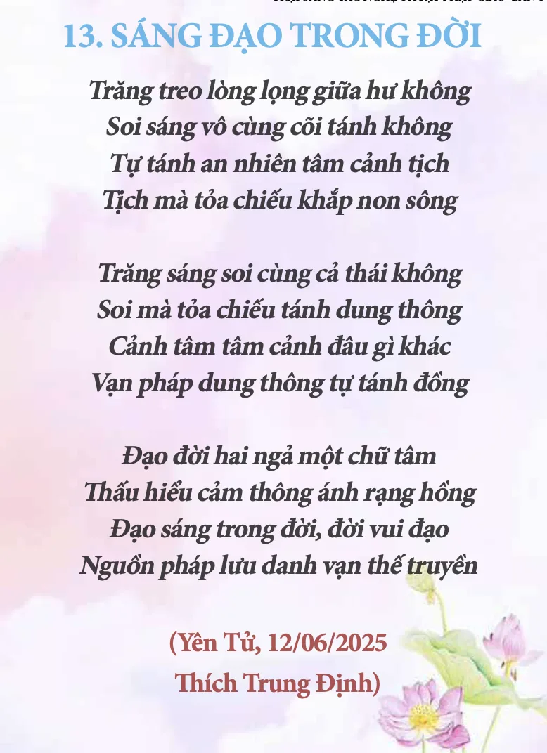 Thơ: Sáng Đạo trong đời