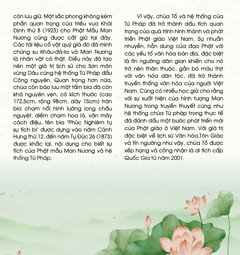Chùa Phúc Nghiêm - Cội nguồn hệ thống Tứ pháp xứ Kinh Bắc