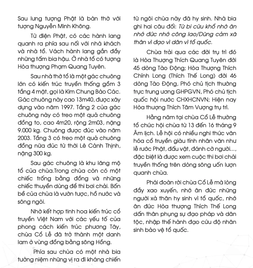 Chùa Cổ Lễ - Nơi phát xuất bậc danh tăng kỳ tài của Phật giáo Việt Nam