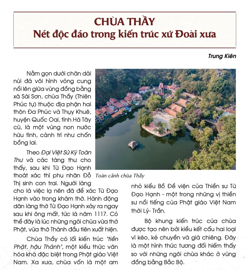 Chùa Thầy - Nét độc đáo trong kiến trúc xứ Đoài xưa