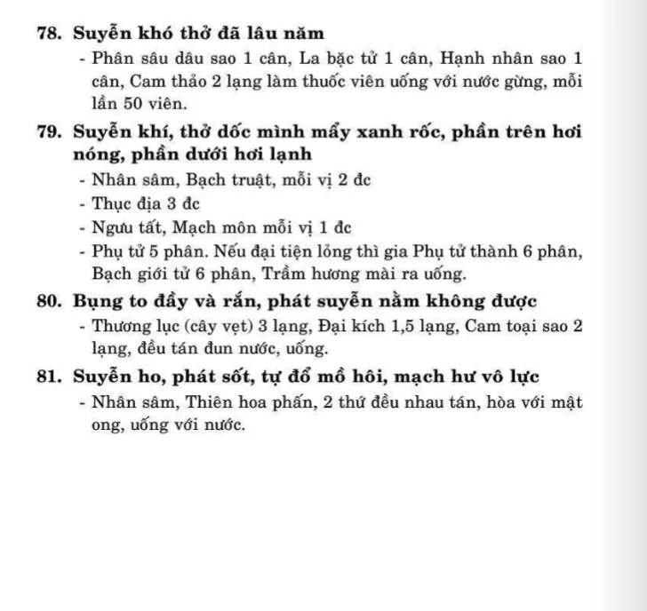 81 bài thuốc trị bệnh Hen suyễn