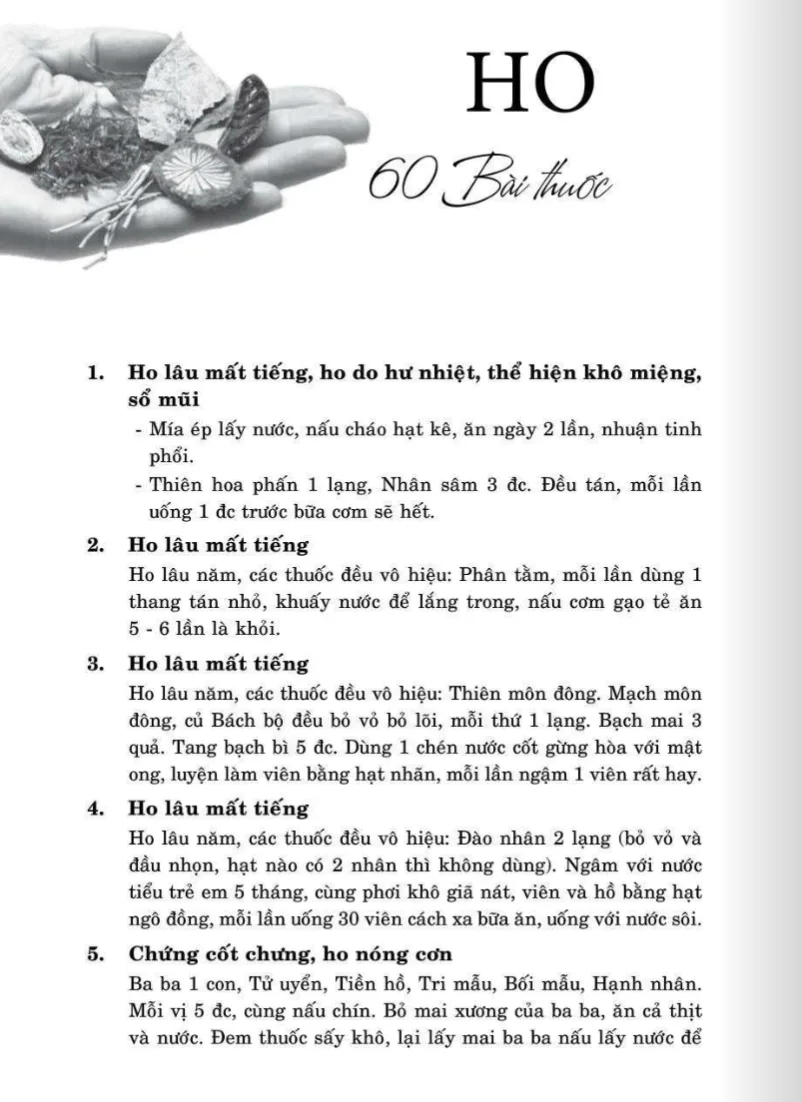 Thuốc: 60 bài thuốc trị ho