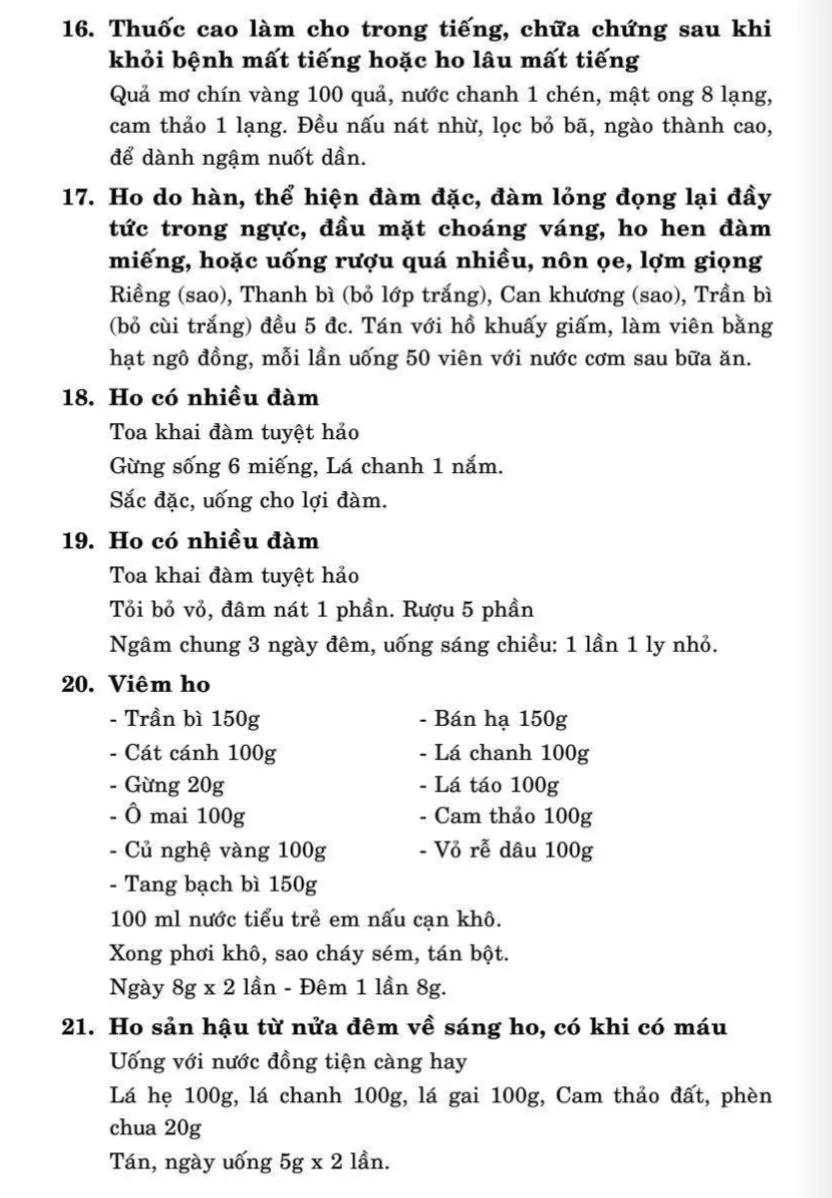 Thuốc: 60 bài thuốc trị ho