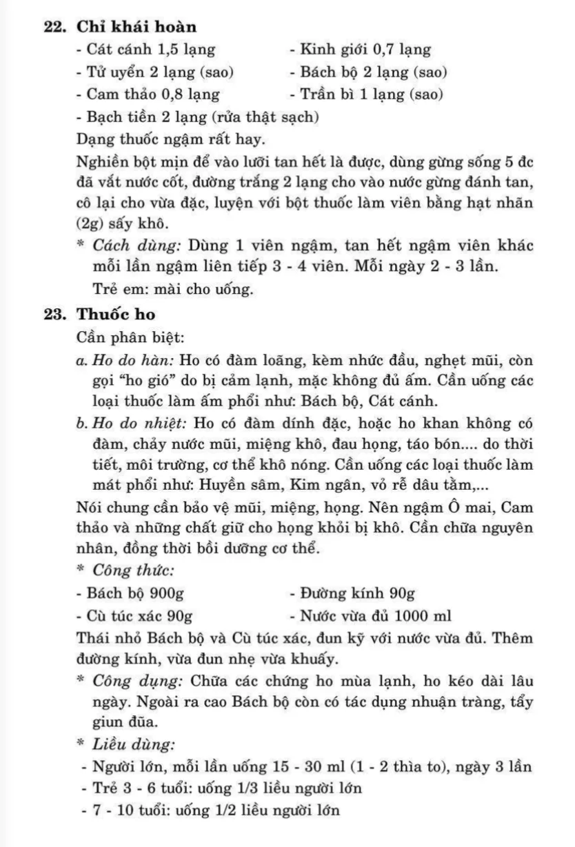 Thuốc: 60 bài thuốc trị ho
