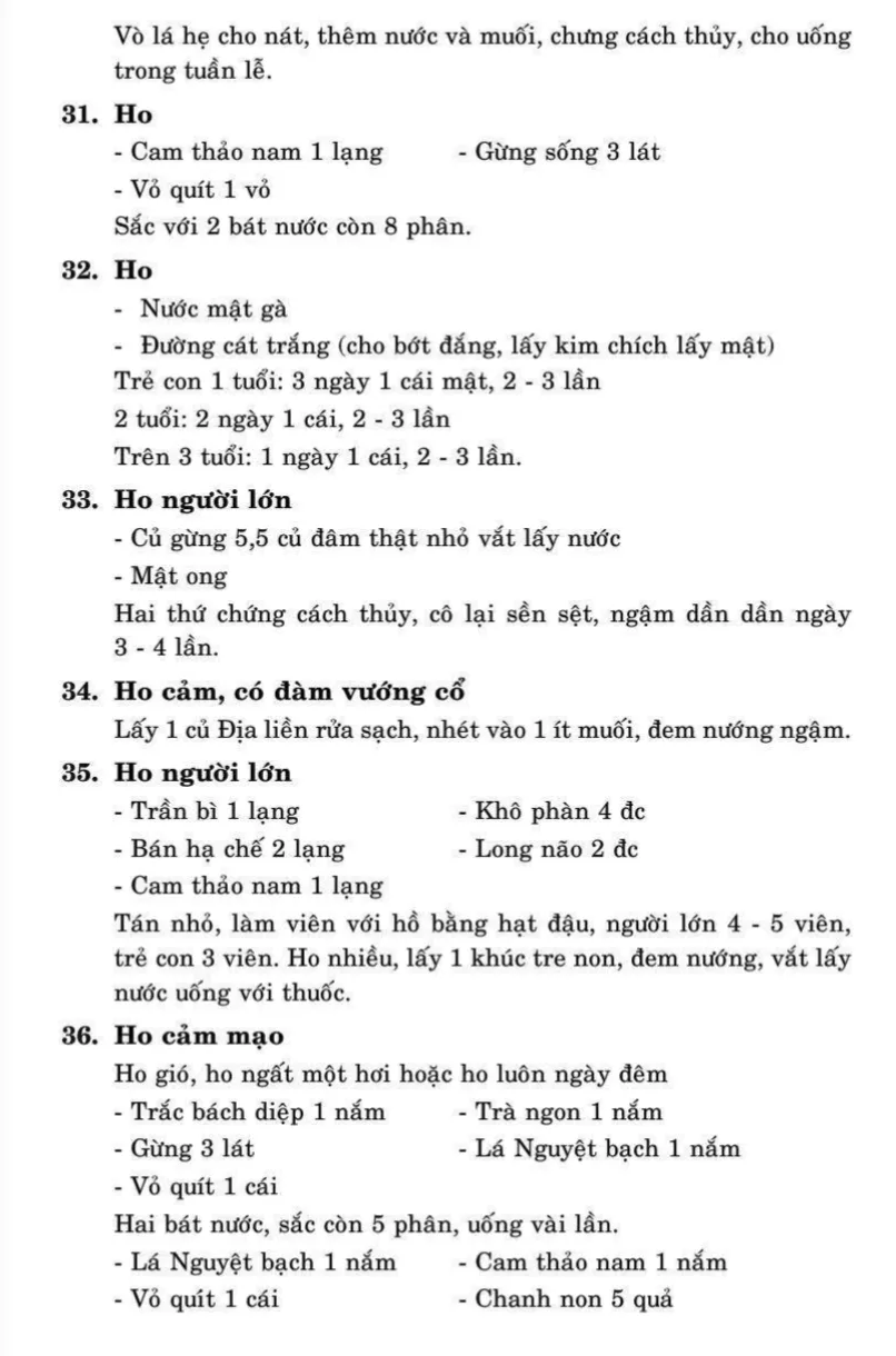 Thuốc: 60 bài thuốc trị ho