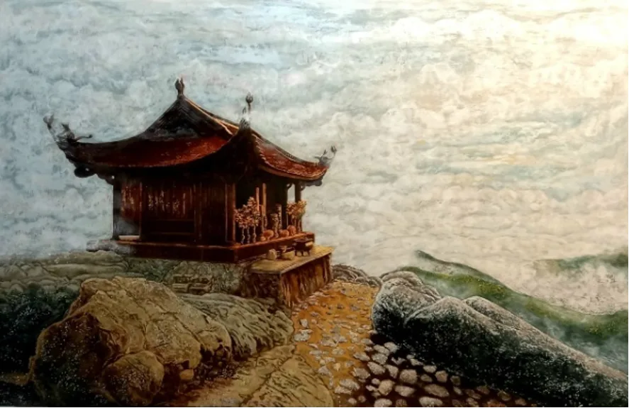 Tranh: Trên đỉnh núi thiêng