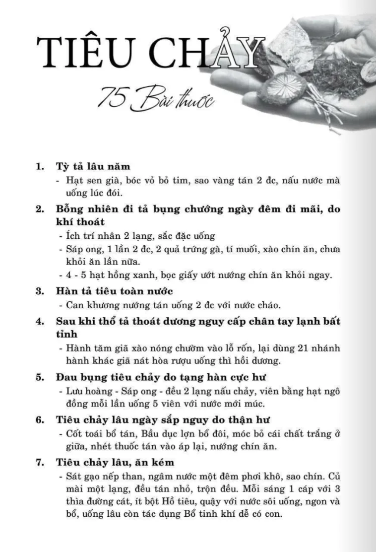 75 Bài thuốc trị Tiêu chảy