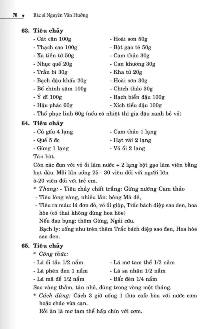 75 Bài thuốc trị Tiêu chảy