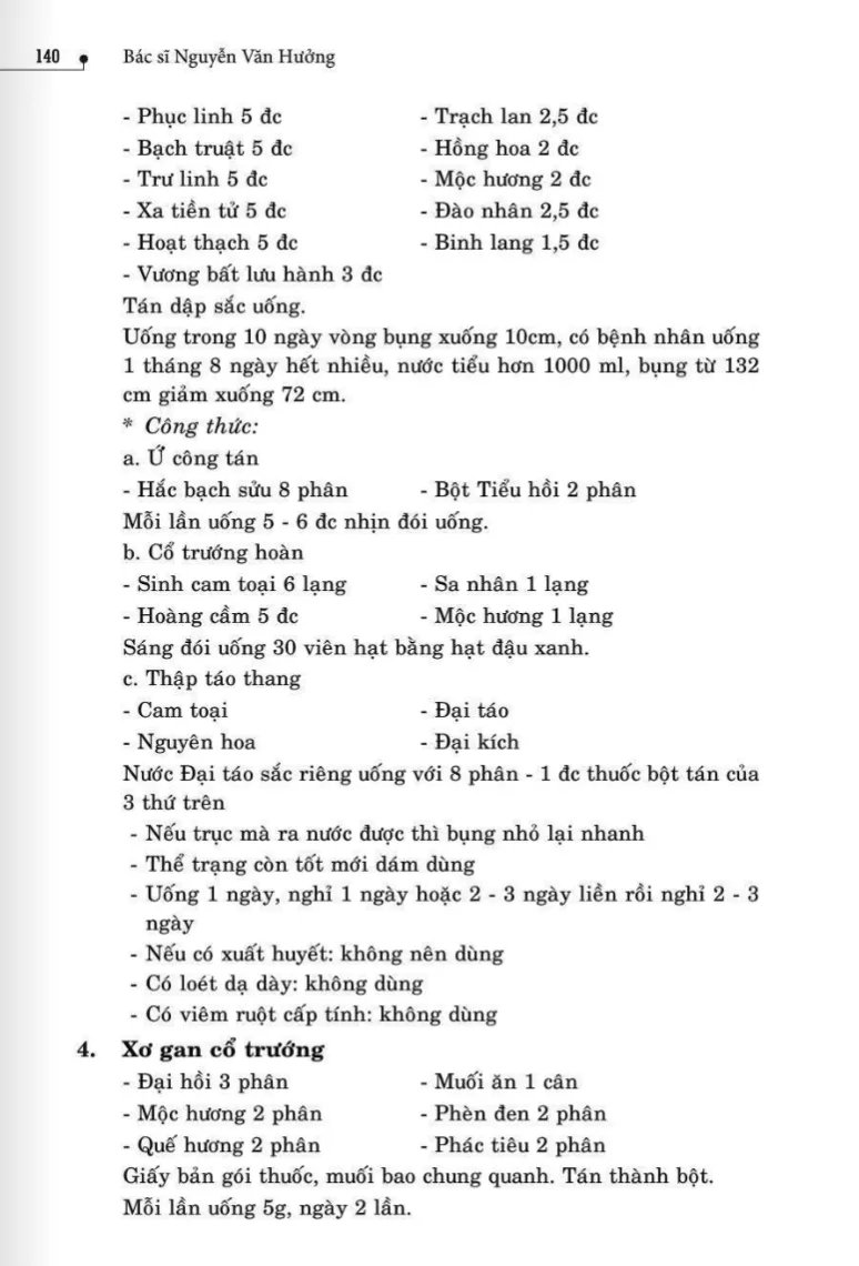 16 bài thuốc trị xơ Gan