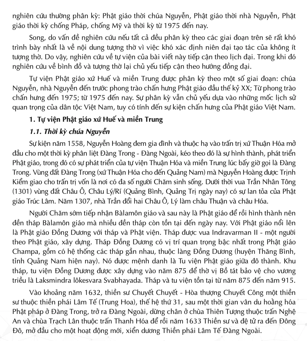 Tự viện Phật giáo xứ Huế và miền Trung